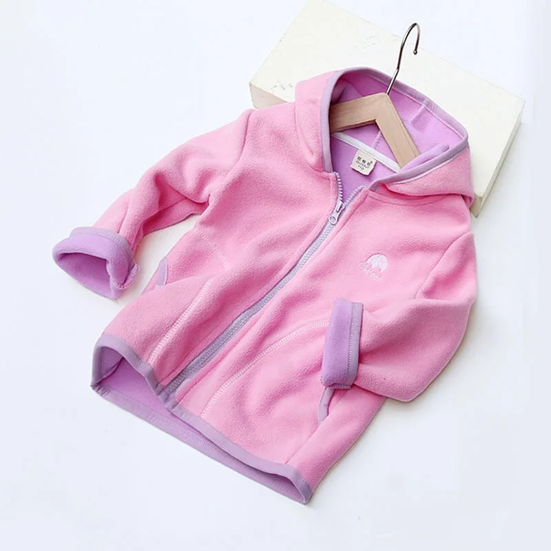 Children New Cute Soft Polar Fleece Hoodies Jacket For Girls Coat Kids Spring Outerwear Winter Korean Clothes Teenage | Детская одежда