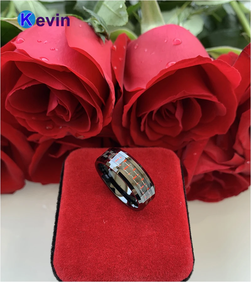 Черный обручальный браслет для женщин и мужчин вольфрамовое кольцо с черной +