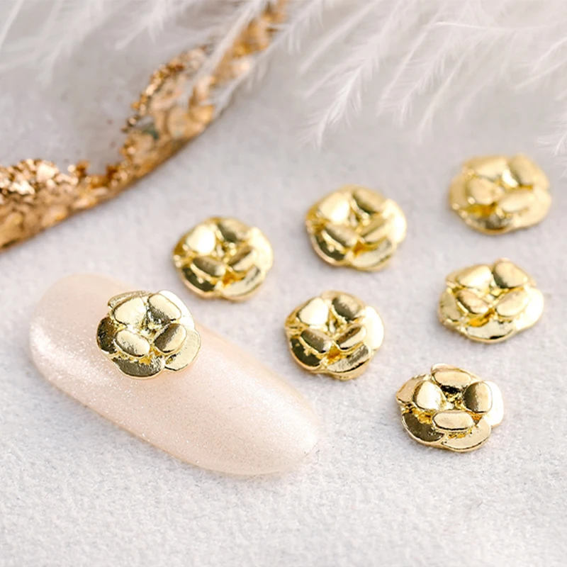 HNUIX 5 шт. украшения для ногтей из золотистого Розового Металла аксессуары листик
