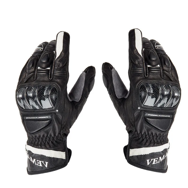 

Мужские мотоциклетные перчатки VEMAR, кожаные перчатки для езды на мотоцикле и мотокроссе, с защитой от падения, с покрытием из углеродного во...
