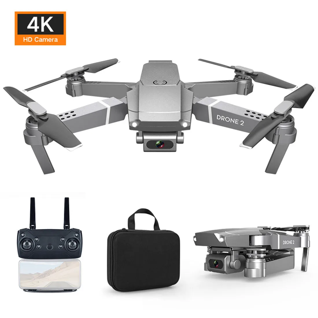 Мини Дрон E68 WIFI FPV широкоугольная камера HD 4K 1080P управление через приложение режим