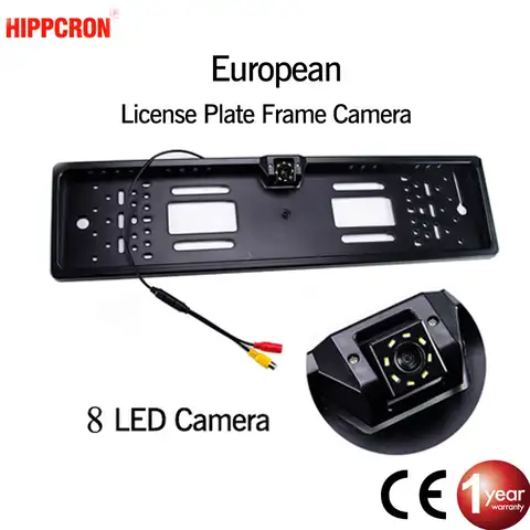 Камера заднего вида SINOVCLE для автомобилей, водонепроницаемая камера с функцией ночного видения в рамке под номерной знак стандарта ЕС, с под...