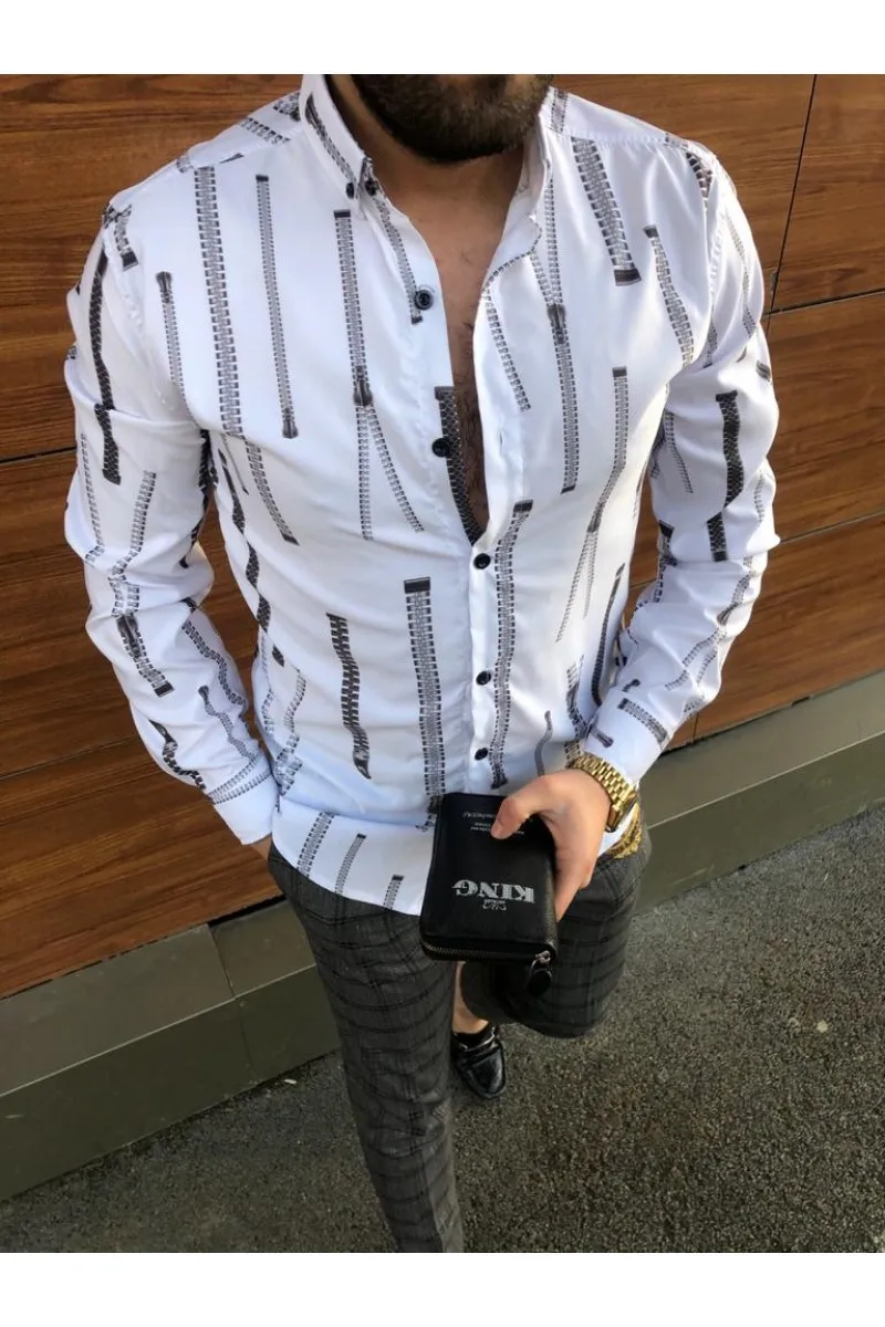 

Fashion Men's Black Striped Shirts 2020 Autumn New Tide Slim Fit Long Sleeve Men Shirt Casual Clothes Man Vintage Printed Shirts