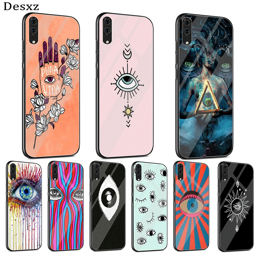 Новый чехол из золотой фольги сглаза в румянах стеклянный для телефона Huawei Honor 7A