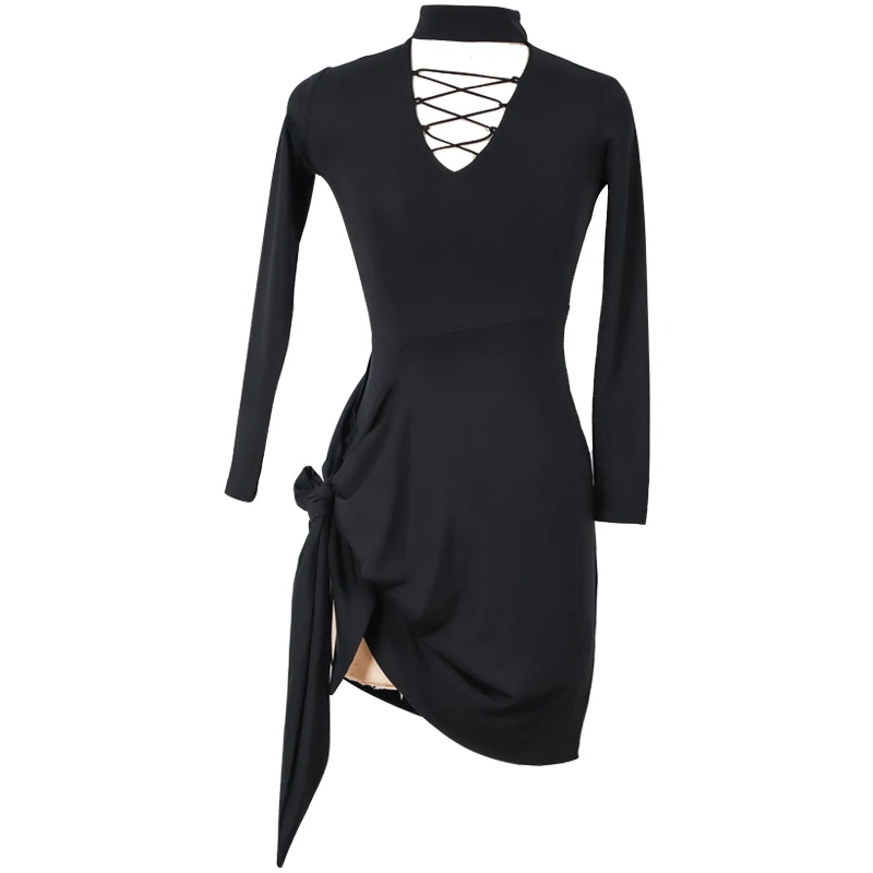 

2020 Sexy Latin Dance Dresses Women Black/Leopard Latin Dress Salsa Cha Cha Costume Tango Latin Competition Clothes BL5257