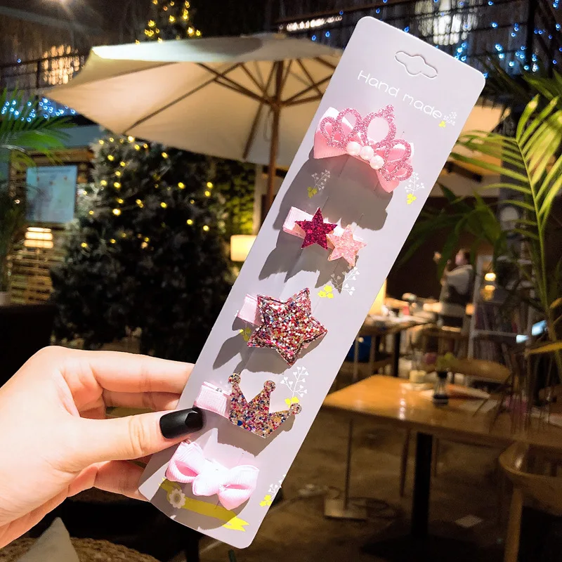 5 шт./компл. заколки для волос с милым единорогом блестки аксессуары девочек набор