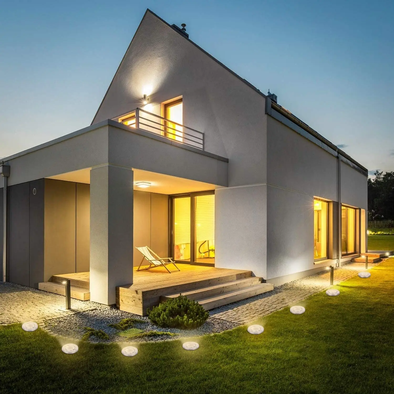 

1/4/8Pack Solar Garden Lights 12LED Solar Ground Lights Waterproof Light Underground Sensing Landscape Lights for Lawn Pathway