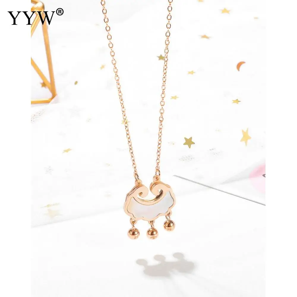 

Ping An Long Life Lock Pendant Necklace Fashion Vintage All-Match Necklace For Daily Wear Or Matching For Female Daily Wear