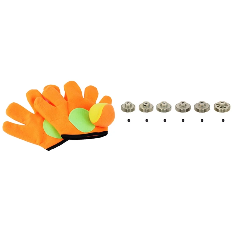 

1Set Gloves Sticky Ball Outdoor Sports Game Throw Catch Balls Toy With 6Pcs 48DP 3.175Mm Metal Pinion Motor Gear Set