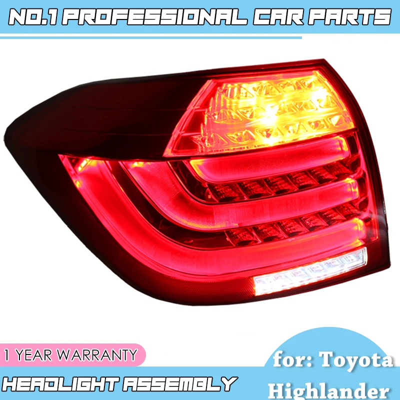 car accessories for Toyota Highlander Taillights 2012 2013 2014 LED Tail Light Rear Lamp DRL+Brake+Park+Signal | Автомобили и