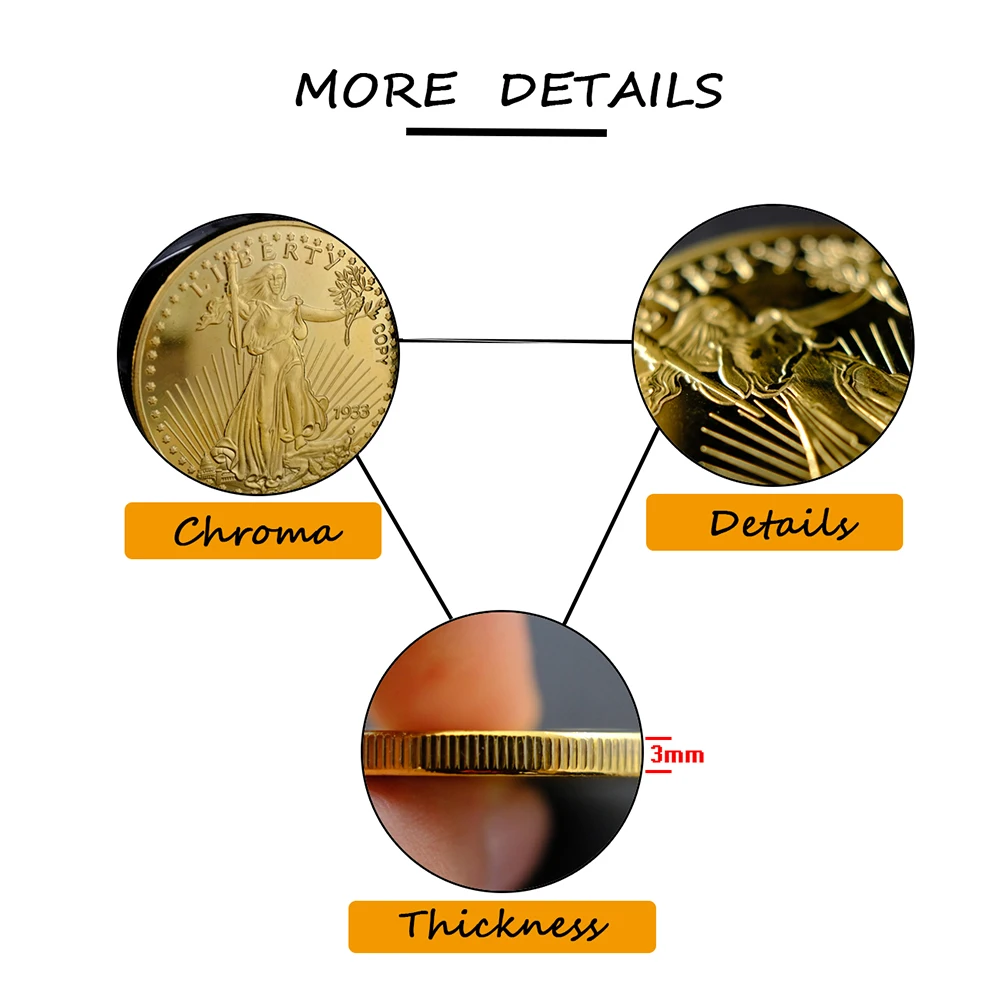 1933 США Свобода Юбилейный золотые монеты держать американский большой