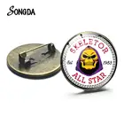 Броши звезды скелет, желтый череп, хи-Мен, Властелины Вселенной, рюкзак, шляпа, винтажный стиль, Металлические Булавки, значки панка