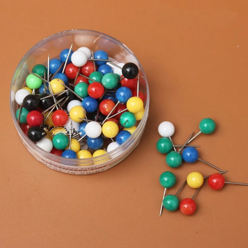 100 шт./лот красочные круглые булавки с жемчугом для изготовления одежды свадебная