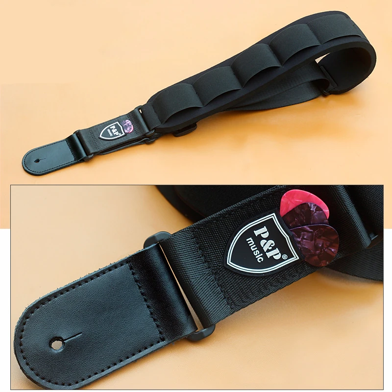 Высококачественные утепленные натуральная кожа гитарный ремень для