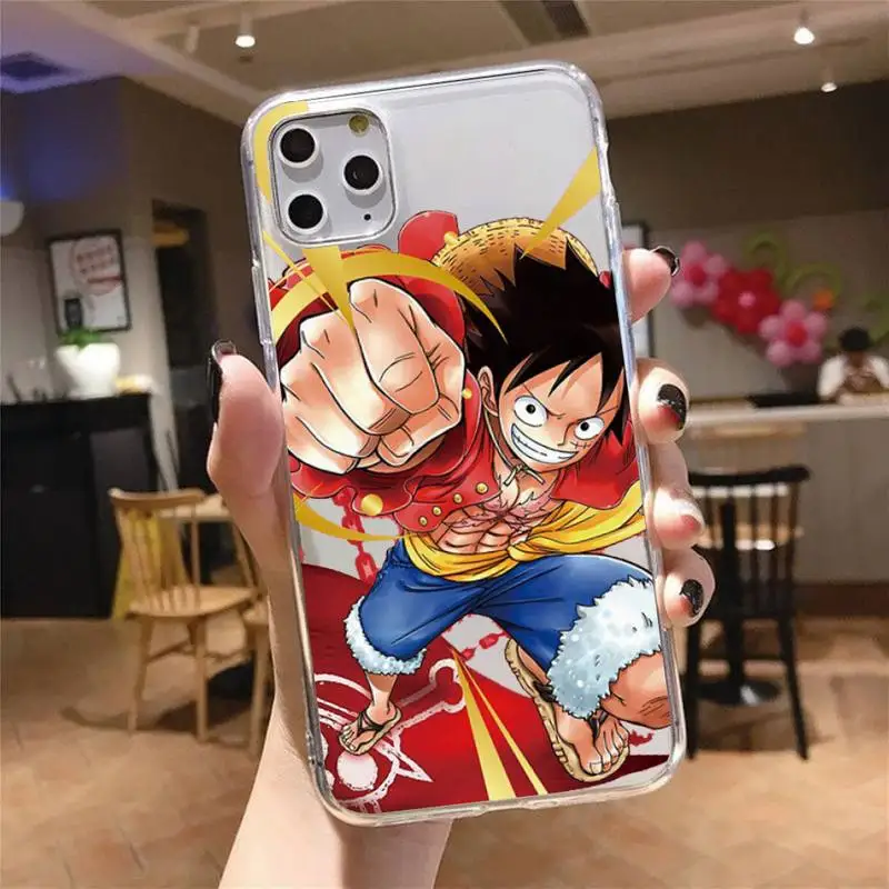 

Japan Anime one piece Luffy Phone Case Transparent soft For iphone 5 5s 5c se 6 6s 7 8 11 12 plus mini x xs xr pro max