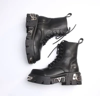 punk booties leather martin booties 2020 winter booties british style thick soled motorcycle booties boots women