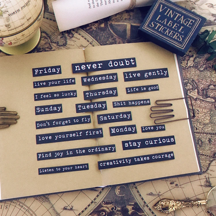 20 шт. винтажные цитаты бумажные наклейки для дневника скрапбукинга | Дом и сад