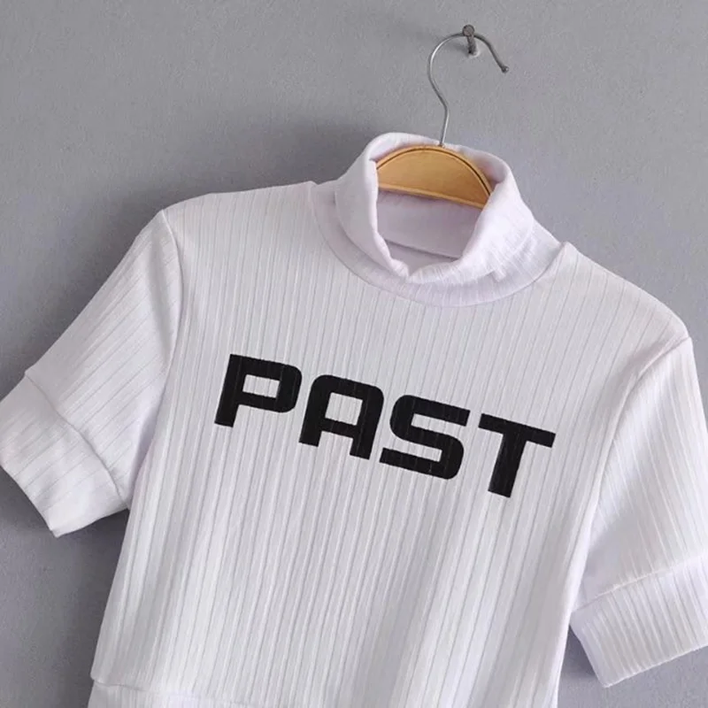 GOPLUS 2020 новейшие летние футболки с буквенным принтом водолазка футболка для леди