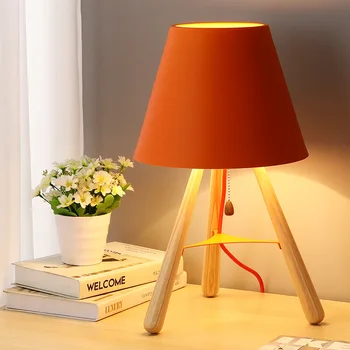 Nordic Bedroom Bedside Table Lamp Home Living Room Study Kitchen Lighting Decoration Desk Lamp Modern LED Solid Wood Floor Lamp