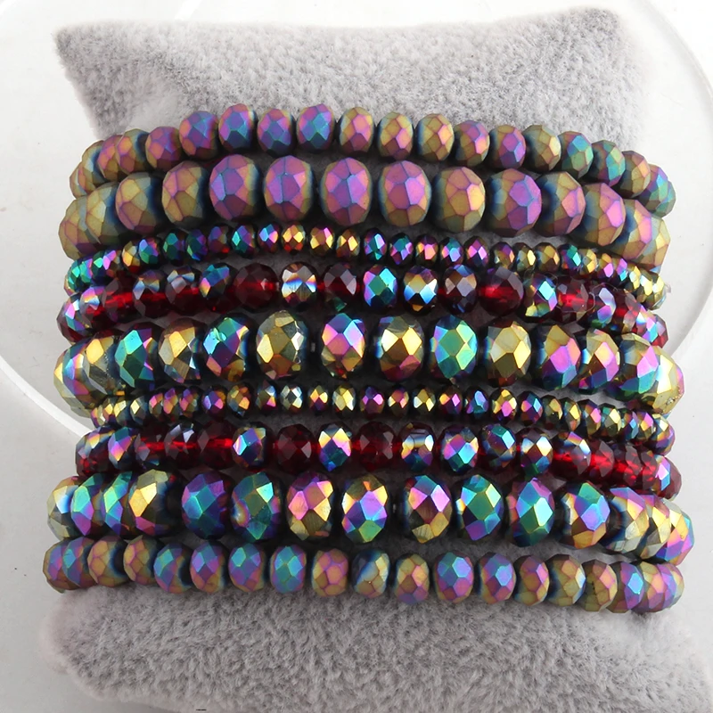 MD модный дизайнерский браслет из бисера синий 4 6 8 мм 9pc стеклянные браслеты и