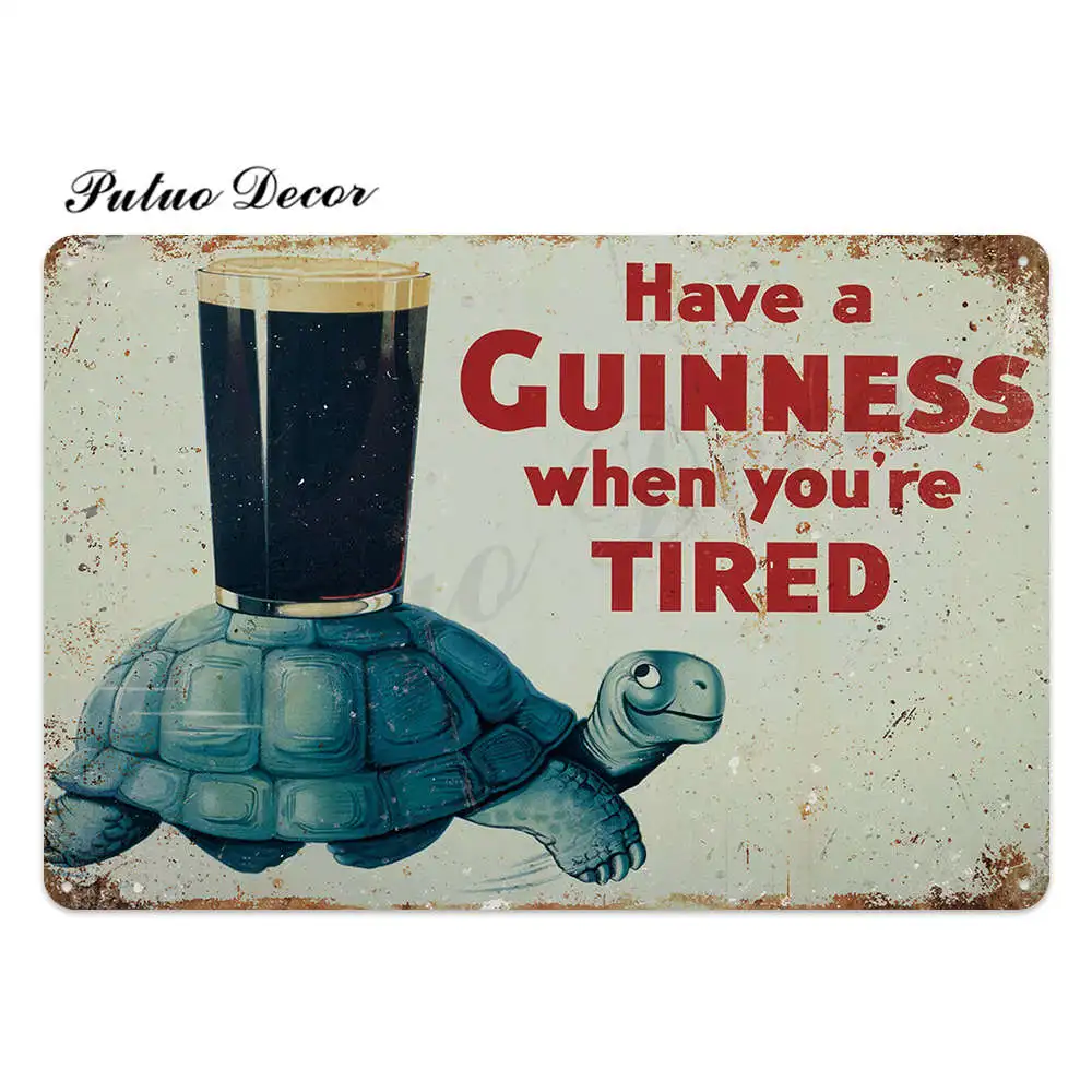 TH2482 Винтажная металлическая табличка Guinness, Оловянная табличка, металлическая винтажная тарелка для паба, Настенная декоративная тарелка для бара, паба, клуба, человека, пещеры - Цвет: TH2482