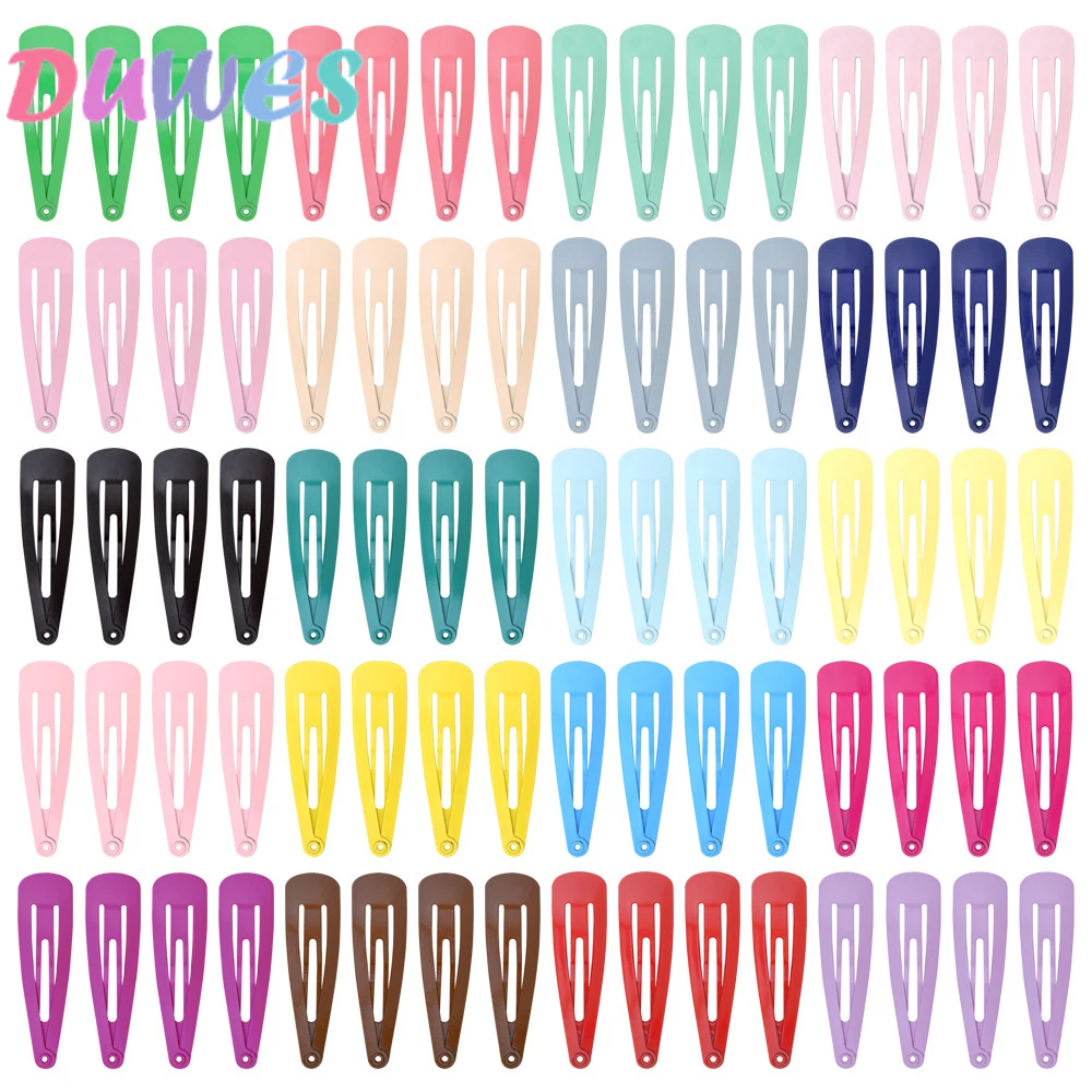 

DUWES 5CM 20 Color Options 80pcs/lot Baby Child Paint multicolor hair clip hairpin D1212