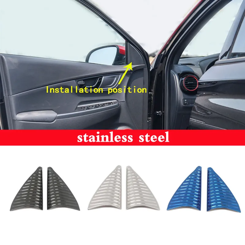 

For Hyundai Kona Encino Kauai 2017 2018 2019 2020 Car Inner A Column Audio Speak Window Windshield Side Triangle Trim Part 2pcs