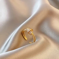 cross wound braided ring female fashion atmosphere exaggerated index finger ins tide ring simple jewelry female
