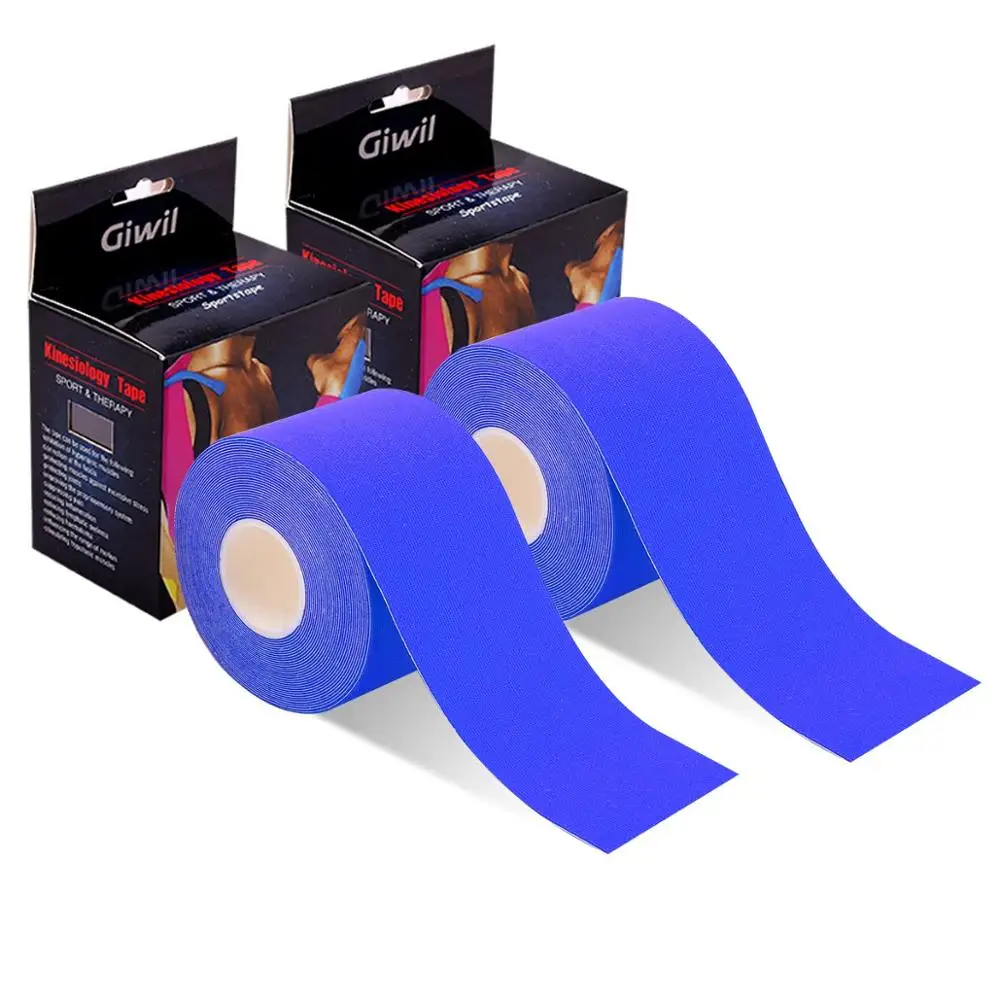 2pack Dark Blue Giwil 2 упаковки кинезиологическая лента Атлетическая поддержка мышц эластичная спортивная лента фитнес Теннис Бег колено Защитная муфта для мышц ножницы - Цвет: 2pack Dark Blue