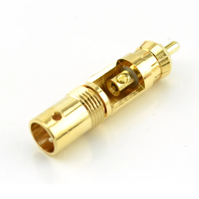 4 pcs hifi audio gold plated lock rca lotus plug signal line plug hi-end RCA connector plug for diy RCA interconnect cable