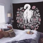 Гобелен в стиле бохо, с изображением кота, таинственного гадания, колдовства, настенные гобелены, эстетический Декор для комнаты, товары для колдовских изделий