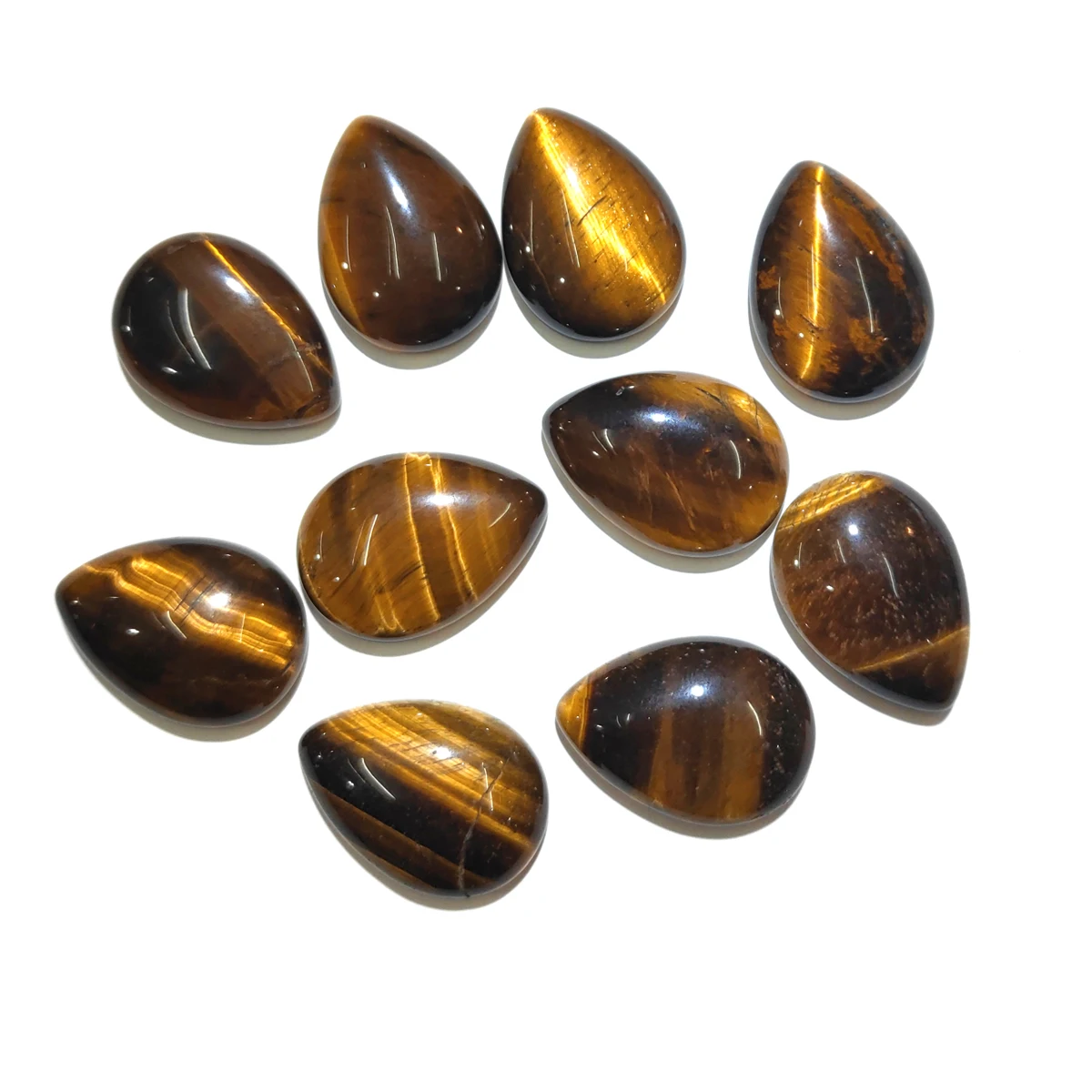 

Natural Tiger Eye Stone Cabochon Beads Flat Back Water Drop Shape No Hole Loose Beads For jewelry making DIY Ring accessories