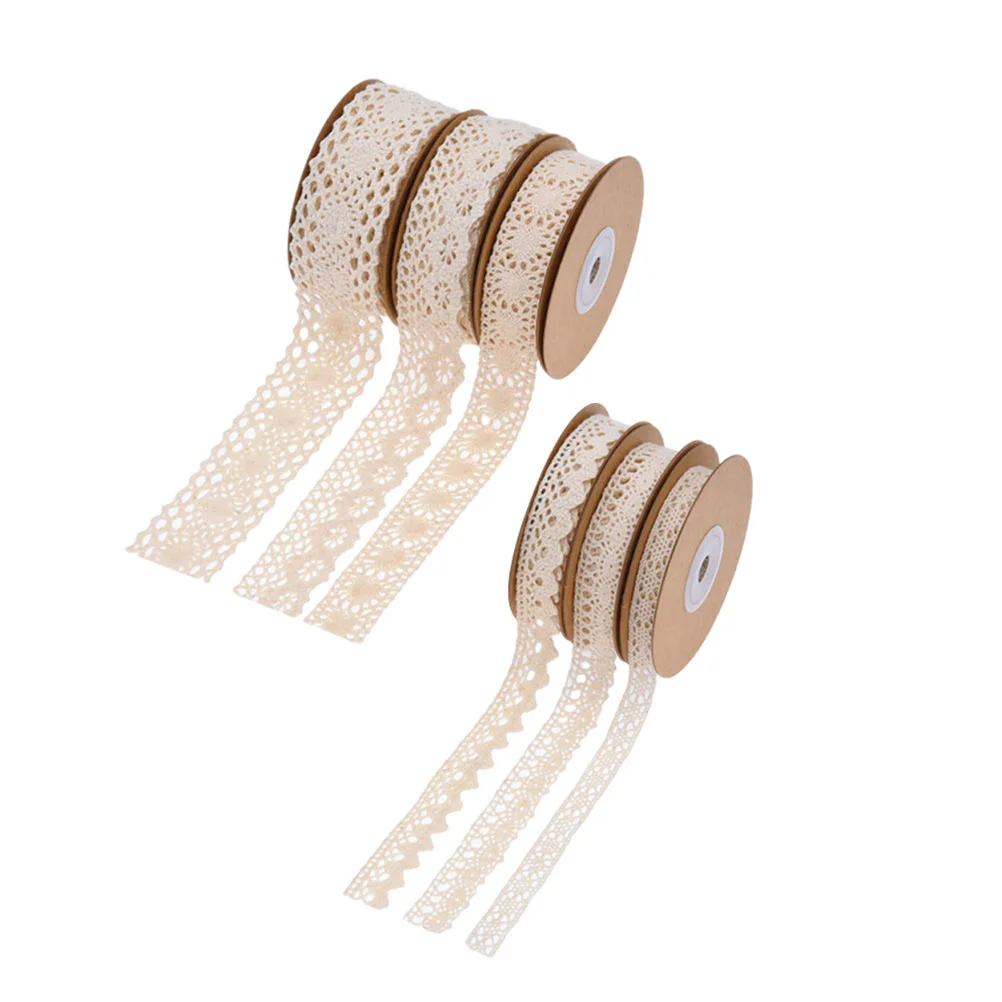 

6 Rolls Lace Hollow Trim Sewing Craft Decoration DIY Garment Accessories