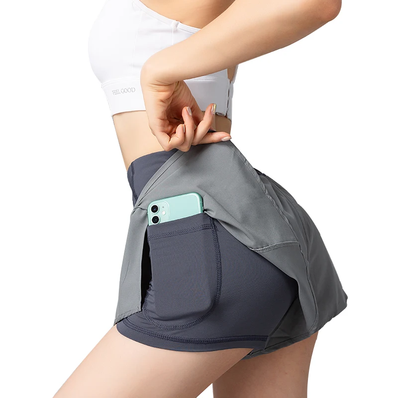 EC.MS шорты для бега женские 2 в 1 спортивные с карманом дышащие быстросохнущие