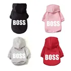 Осенняя одежда для собак, дизайнерские толстовки для собак, теплая хлопковая куртка для щенков с буквами для маленьких девочек, брендовые Французские бульдоги