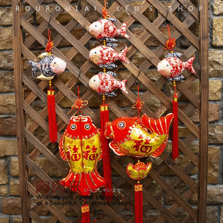 Искусственная благоприятная рыба орнаменты вышитая ткань кебаб юбилейное