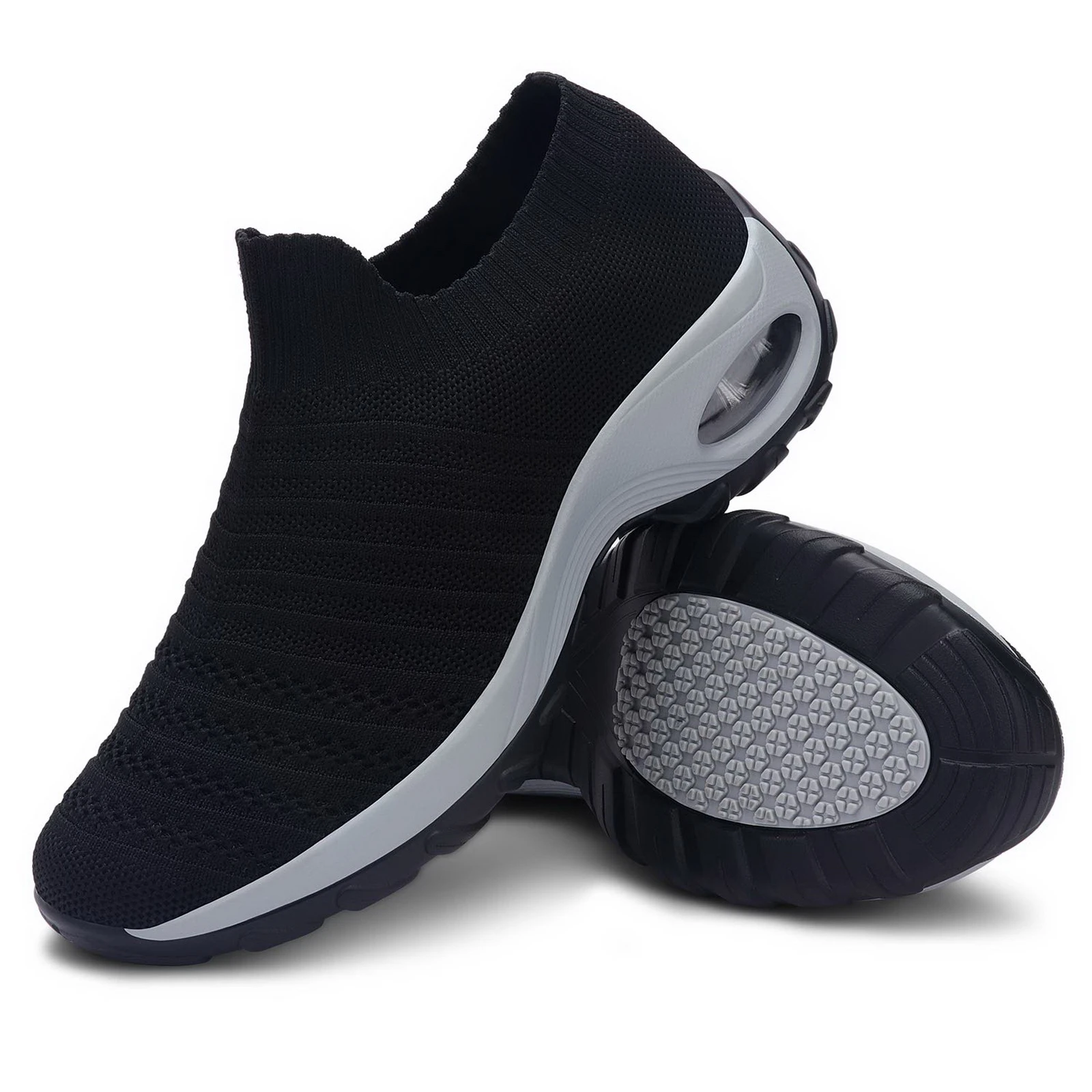 

NAUSK Sneakers Female Knitted Vulcanized Shoes Casual Slip On Ladies Flat Shoe Mesh Trainers Soft Walking Footwear