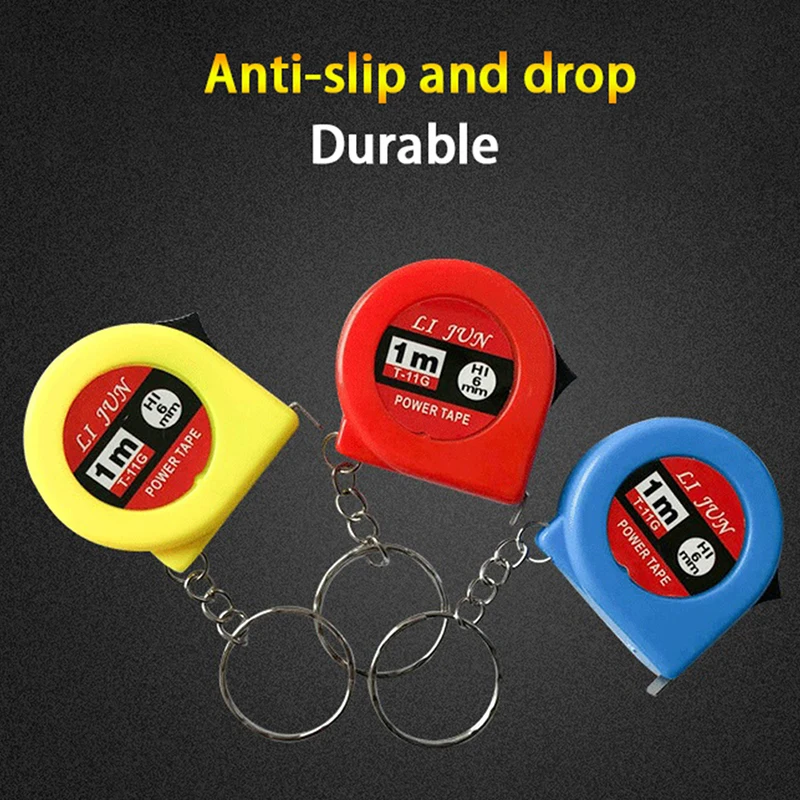 

1M/2 rolls Measure Tape Keychain Roulette Retractable Measuring Instument Pocket