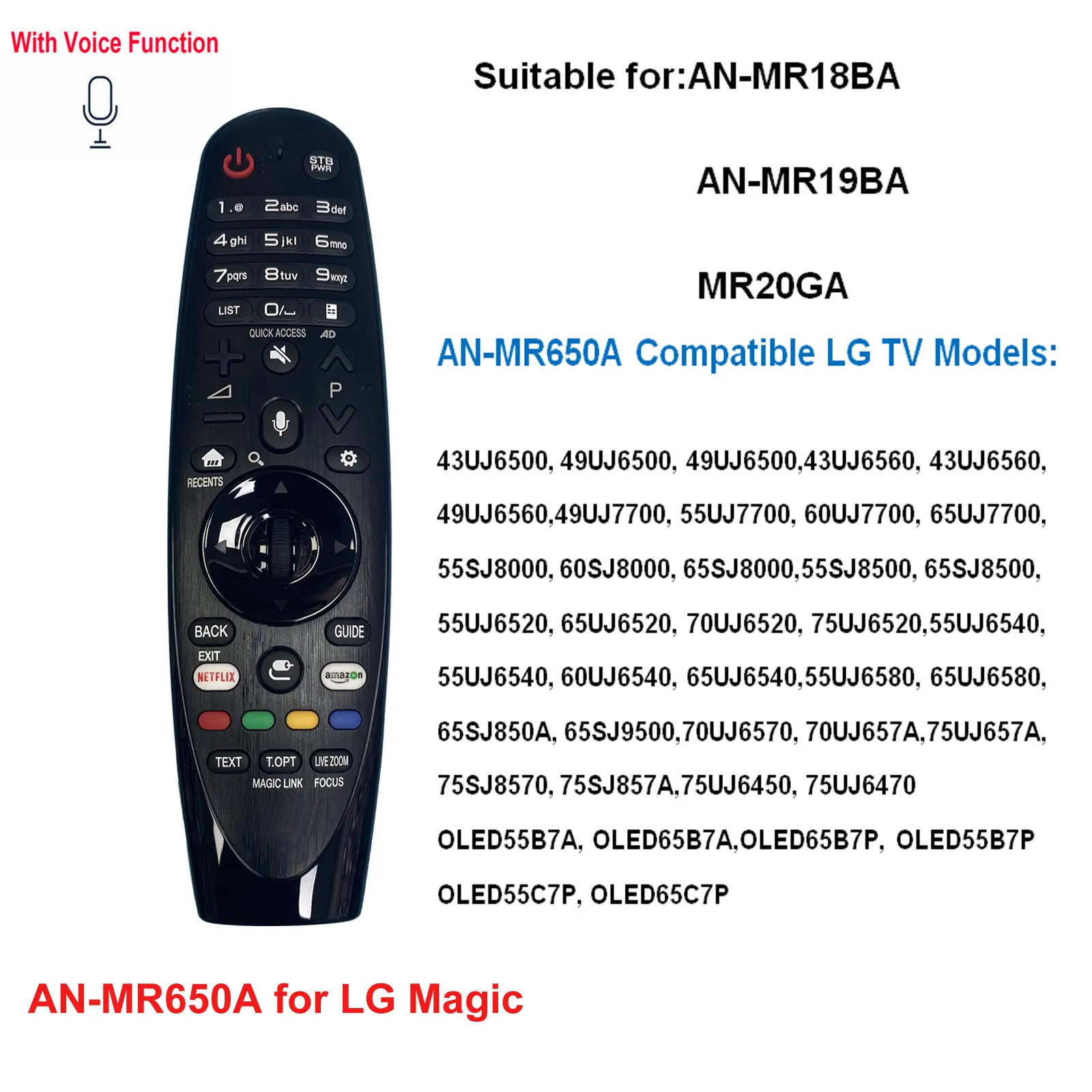 

Original for LG Motion 3D Voice SMART TV Remote control AN-MR650A