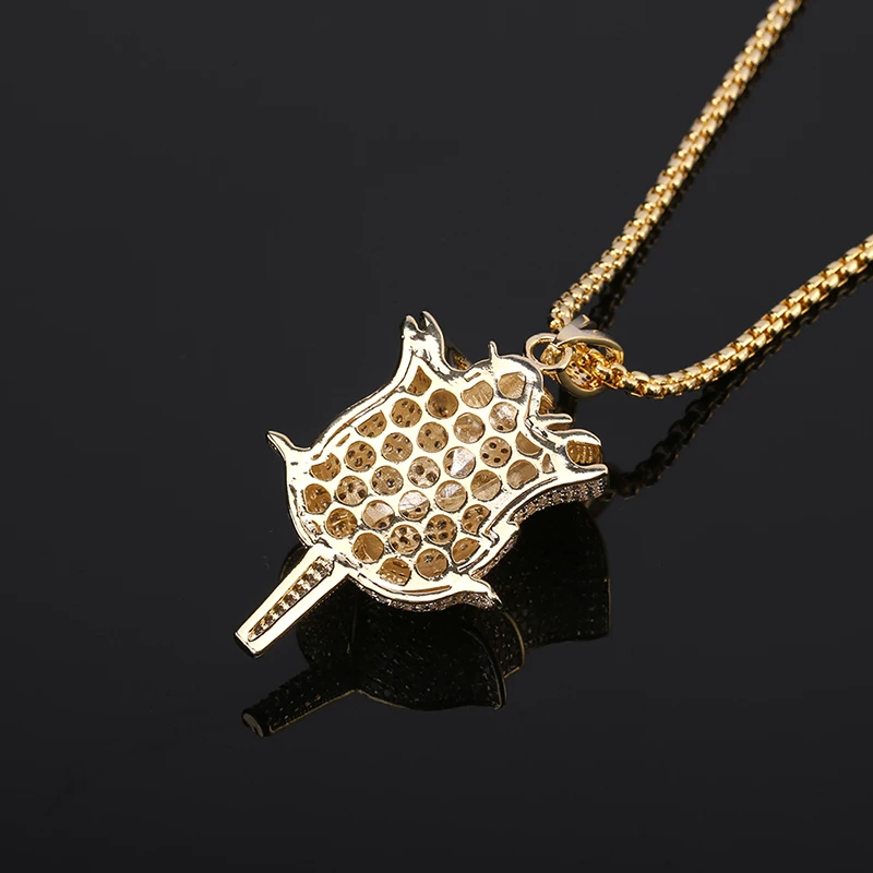 

High Quality AAA Rose Flower CZ Pendant Gold Color Necklace Choker For Women Jewelry Gifts