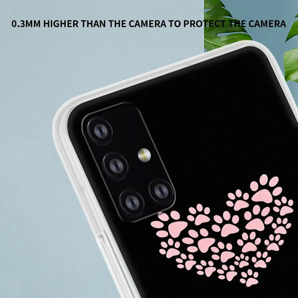 

Cat Dog paw design Phone Case For Samsung Galaxy A51 A71 A50 A21s A31 A10 A20e A41 A70 A30 A11 A40 A10s Soft Matte Cover
