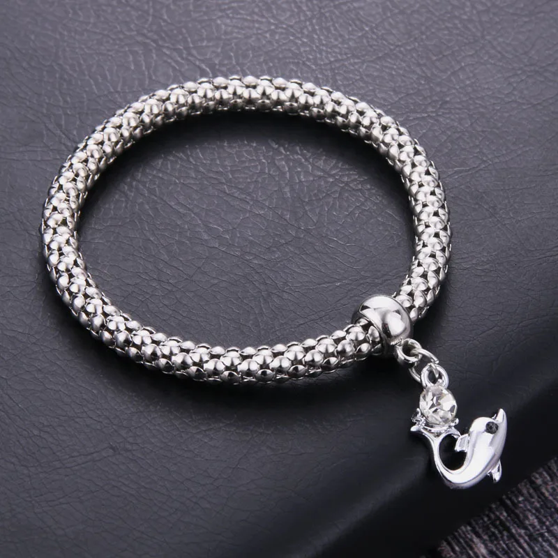 Pulseras Mujer Moda Крест Браслеты попкорн ДЛЯ Woemn шарм браслеты попкорн цепь ювелирные изделия для женщин Мода/девушка ювелирные изделия