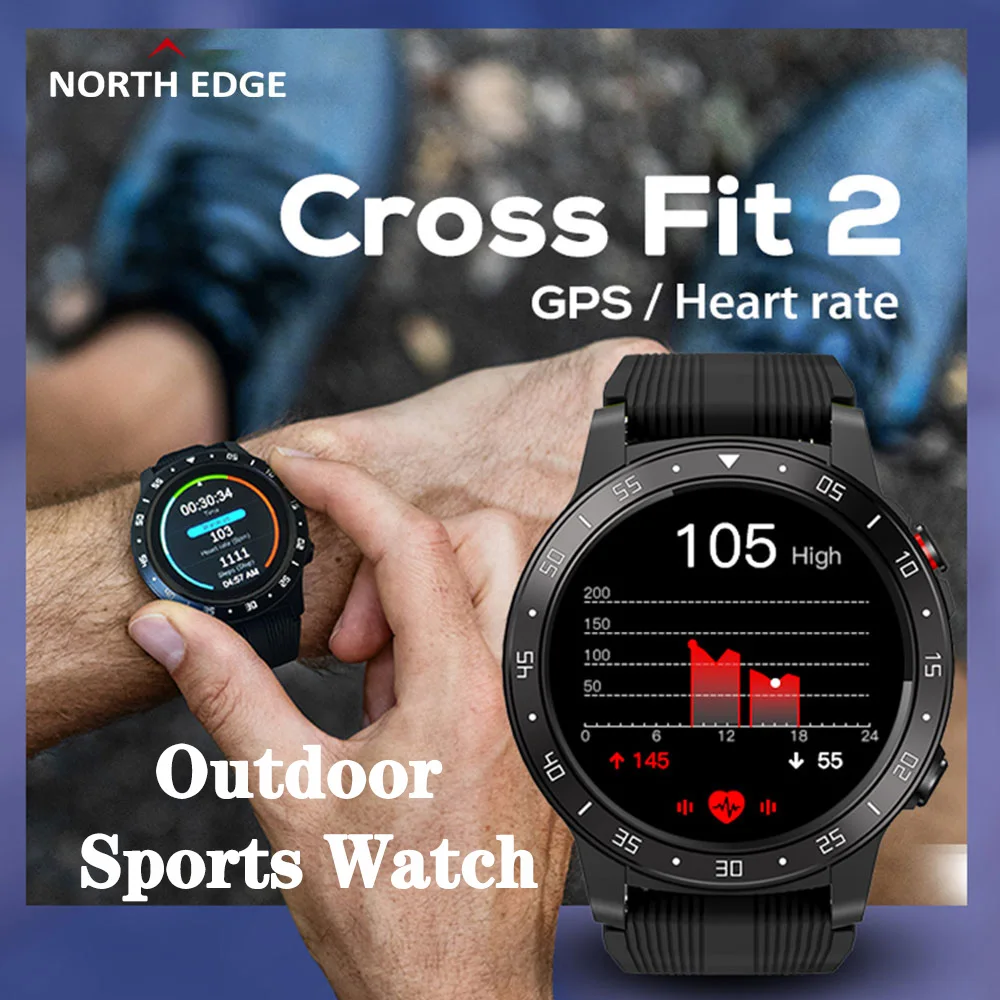 North EDGE GPS Смарт часы FIT2 мужские компасы атмосферные BT звонки спортивные высота