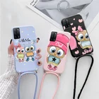 Чехол для Samsung Galaxy M32, M31, A71, A72, S8, S9, S10, S20, S21, FE, S11e, S30 Plus, Note 10, 20, Ultra Lite, с ремешком в виде совы