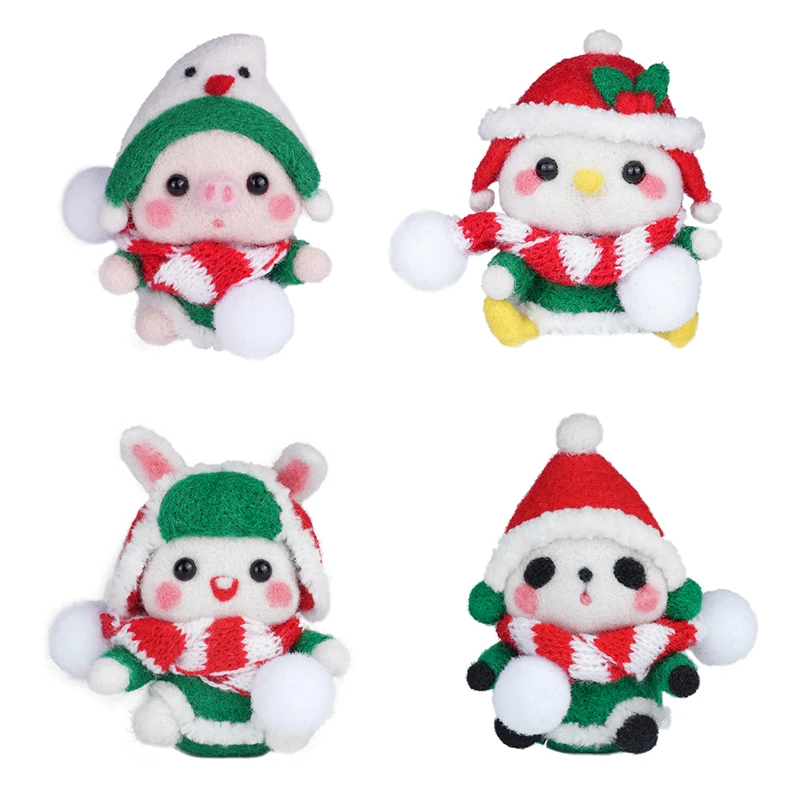 

LMDZ New Christmas Christmas Eve DIY Decoration Pendant Wool Felt Poke Non Finished Material Package Gift Handcraft Kit for Kid