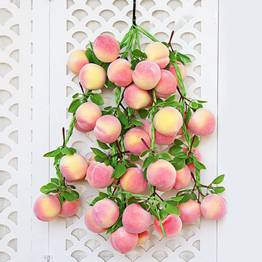 

1PCS Artificial Simulation Food Vegetables Fruit PU Fake Lemon Apple Banana Orange Mango Peach For Home Kitchen DIY Art Decor