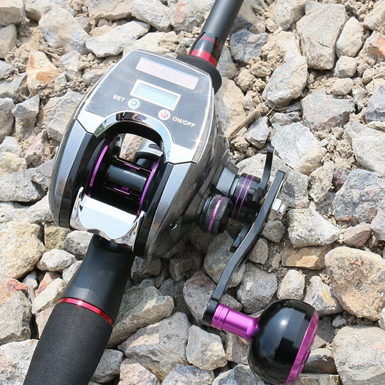 

Solar Powered Fishing Reel Rechargeable Digital Display Baitcasting Reel Professional Spinning Fishing Reel