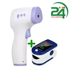 Пульсометр, миниатюрный, с зажимом на палец, для измерения кислорода в крови, насыщенности кислородом, медицинские принадлежности + Бесконтактный ИК-Инфракрасный цифровой термометр