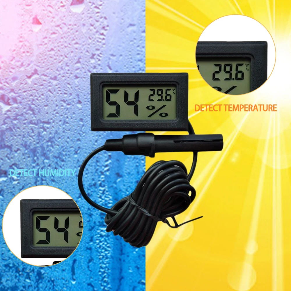 

Beekeeping Mini Convenient Digital LCD Hygrometer Thermometer with Sensor Monitoring Display Humidity Detector Household