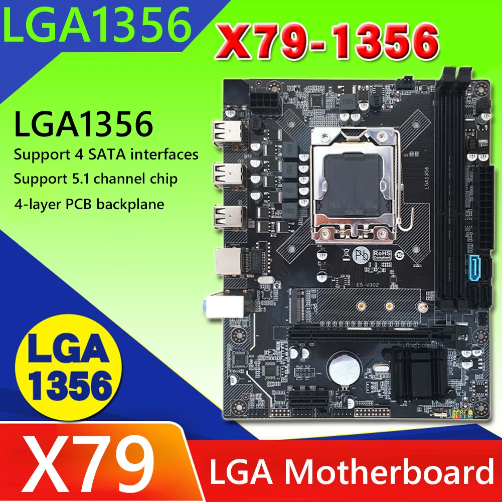 

Комплект материнской платы X79 LGA 1356 с процессором E5 2420 V2, поддержка PCI-E M.2 2x8 ГБ = 16 Гб 1600 DDR3 ECC память